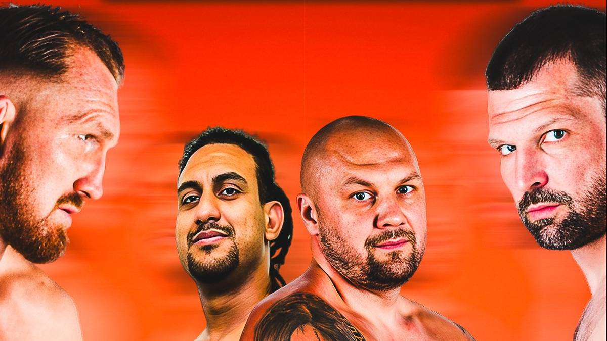 Plakat gali Babilon MMA 55 z sylwetkami dwóch zawodników