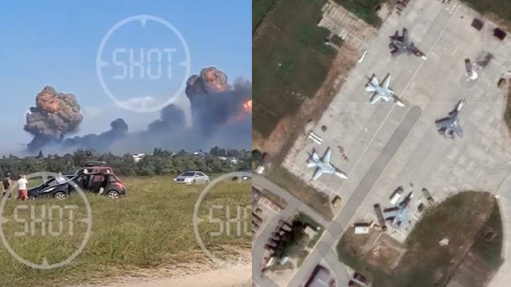 Seria eksplozji w rosyjskiej bazie lotniczej na Krymie