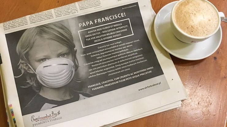 Apel do Franciszka we włoskiej gazecie: "Kraków prosi o wsparcie w walce z morderczym smogiem"