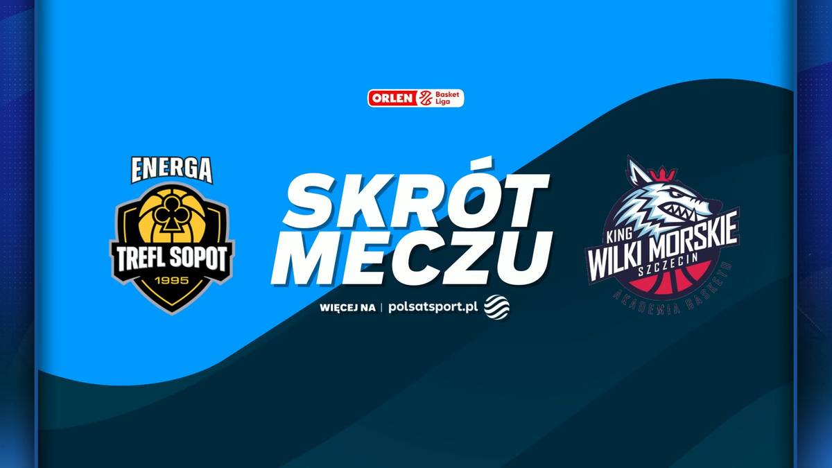 Logo Energa Trefl Sopot obok napisu "SKRÓT MECZU" i logo King Szczecin.