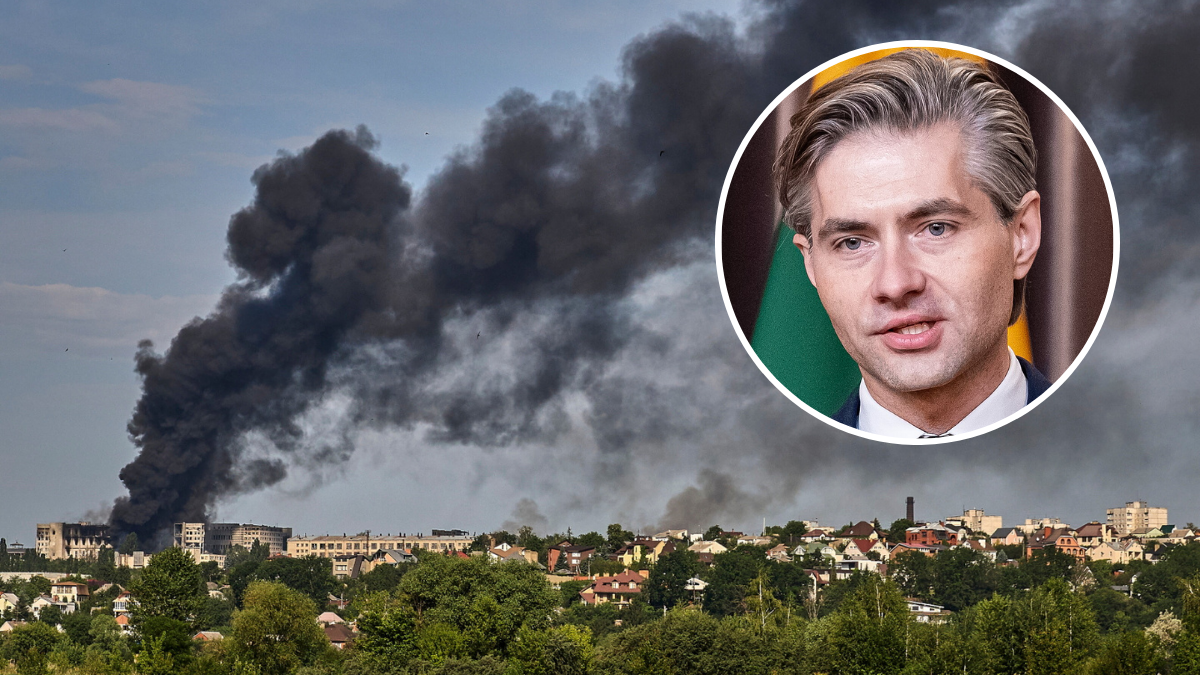 "Deszcz pocisków i dronów". Litewski minister o podróży do Kijowa