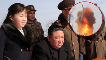 Kim zabrał córkę na ćwiczenia i odpalił rakietę