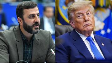 Zestawienie portret&oacute;w dw&oacute;ch mężczyzn: po lewej stronie ciemnowłosy mężczyzna z brodą w ciemnej marynarce, po prawej Donald Trump w garniturze i niebieskim krawacie.