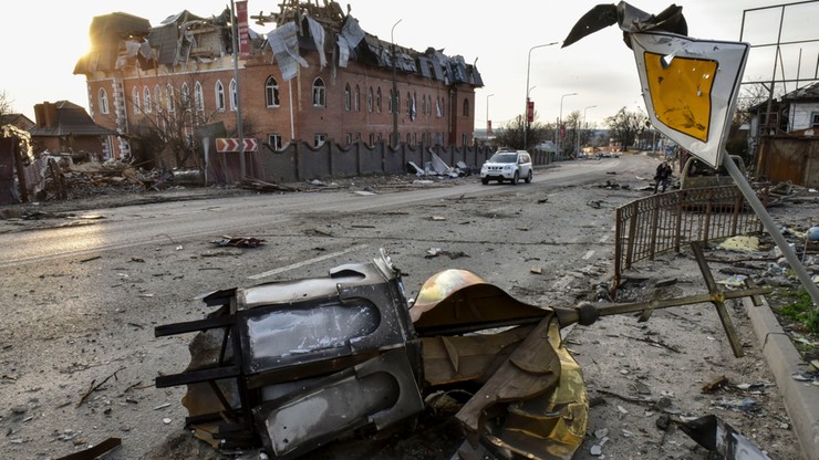 Wojna w Ukrainie. W Hostomlu Rosjanie pozostawili po sobie cytat o Polakach