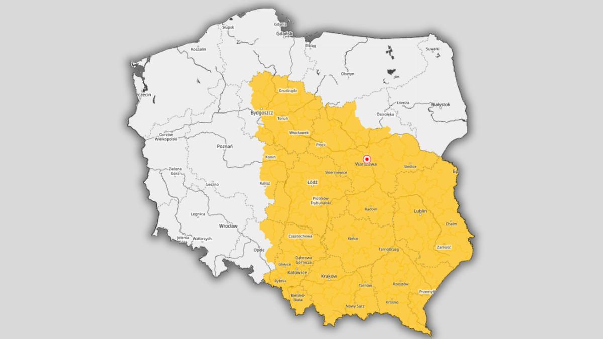 Ostrzeżenia IMGW pierwszego stopnia przed burzami w wielu regionach Polski