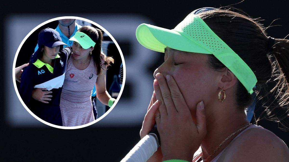 Tenisistka Zeynep S&ouml;nmez jest zdenerwowana po wygranej w Australian Open.