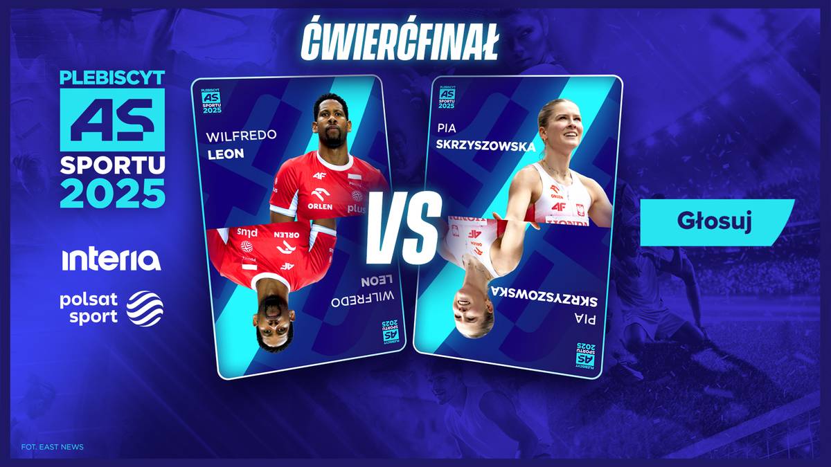 Porównanie Wilfredo Leona i Pii Skrzyszowskiej w ćwierćfinale plebiscytu AS Sportu 2025.