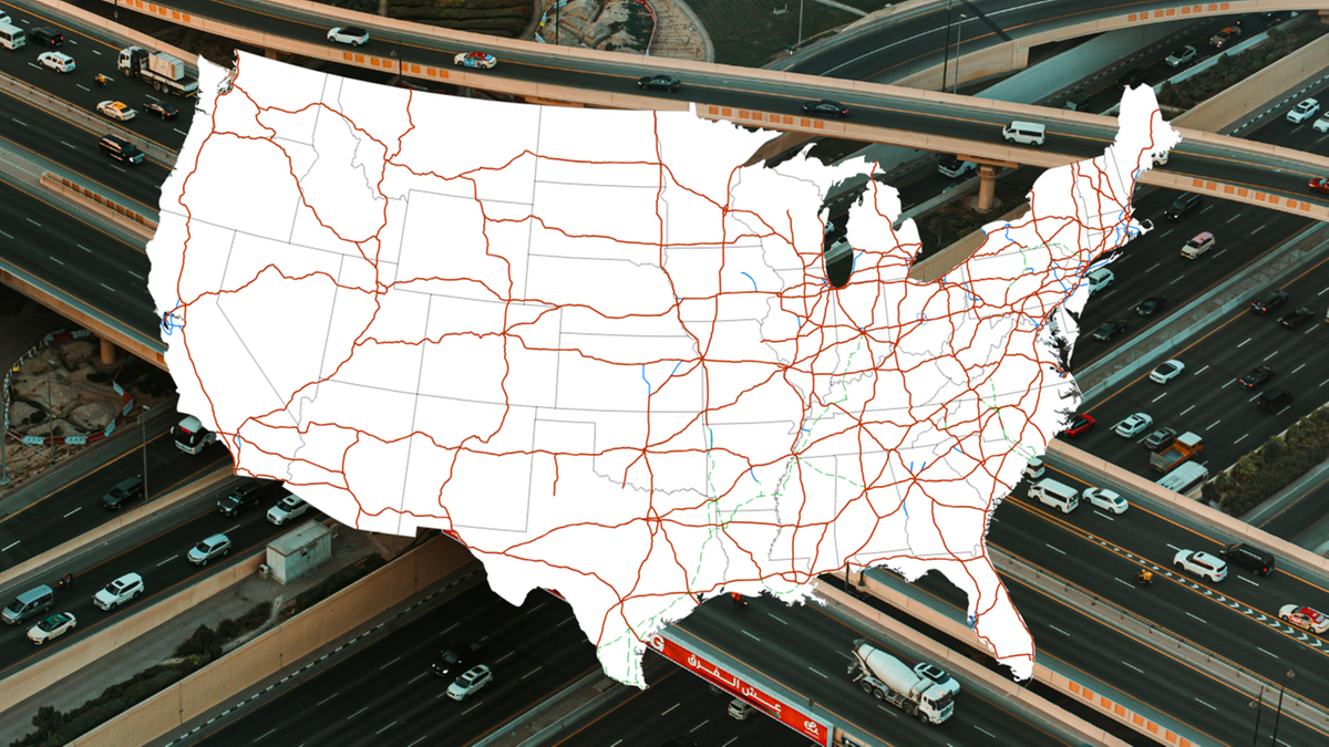 Mapa autostrad w Stanach Zjednoczonych