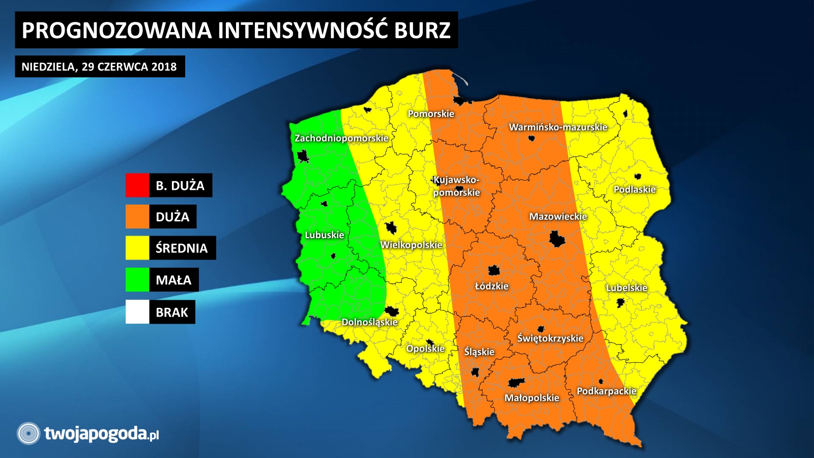 Uwaga! Ostrzeżenie przed burzami