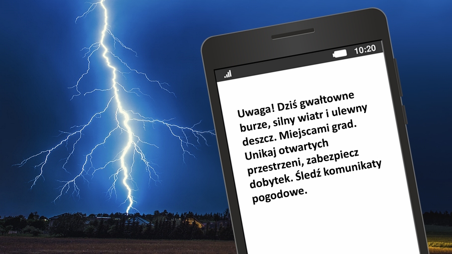 10.08.2018 09:00 Miliony Polaków otrzymało dziś SMSa z ostrzeżeniem przed burzami. Ruszył system wczesnego ostrzegania