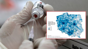Polska szczepionkami podzielona. Trzy regiony wyróżniają się na mapie 