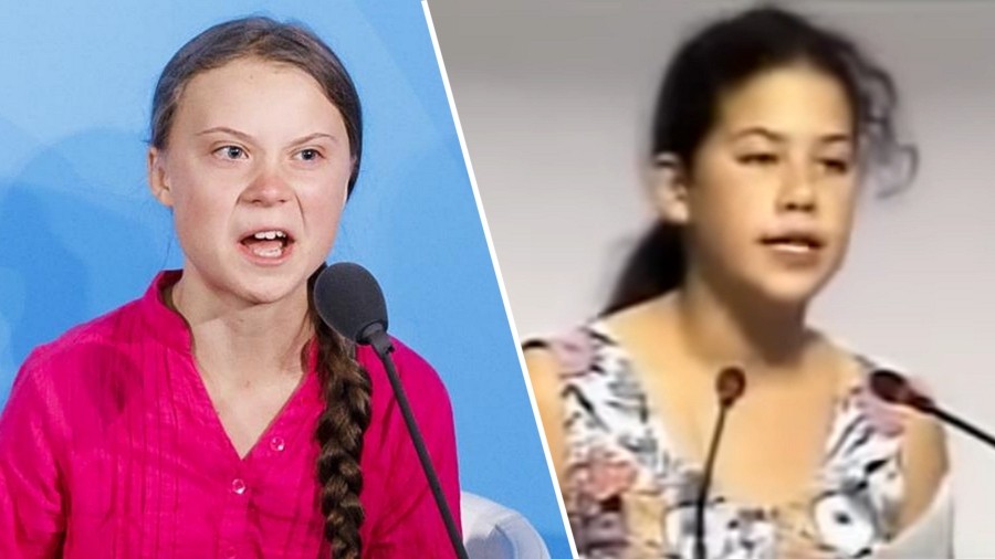 Greta Thunberg (po lewej) i Severn Suzuki (po prawej). Fot. YouTube.