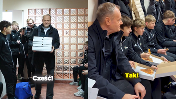 Donald Tusk zjadł pizzę z młodymi piłkarzami. "Tak jak się umawialiśmy"