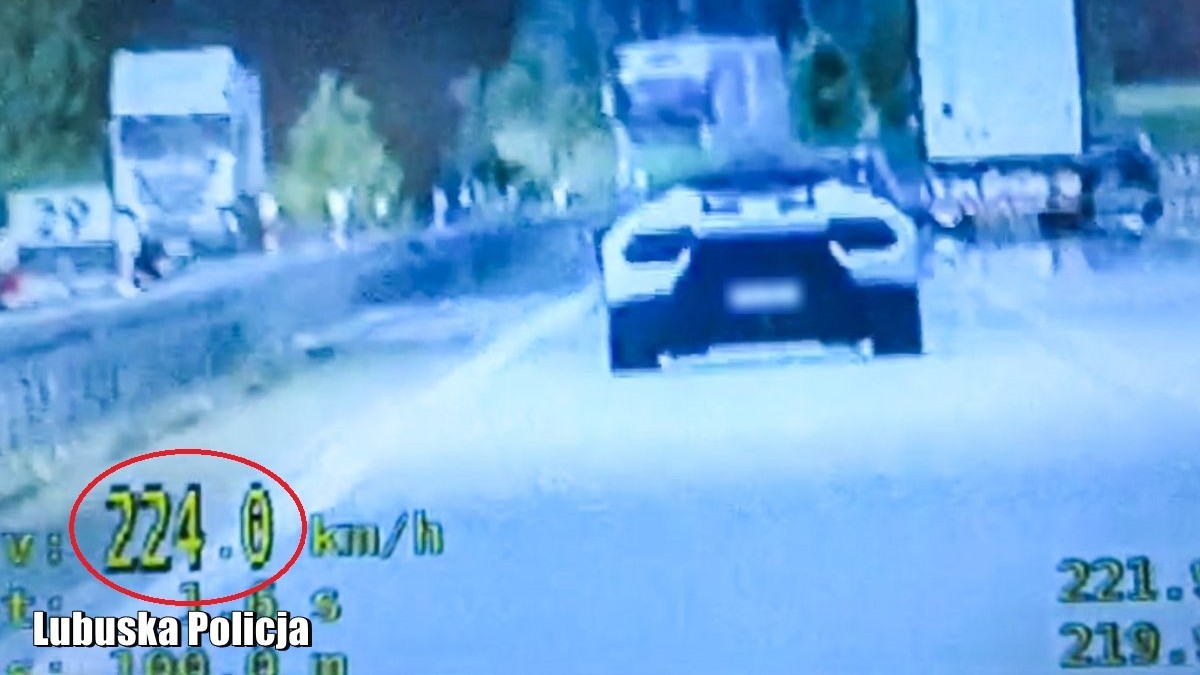 Rzepin. Kierowca lamborghini ukarany mandatem i 15 punktami karnymi. Jechał ponad 220 km/h