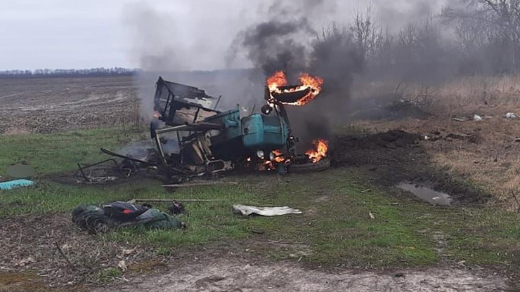 Wojna w Ukrainie. Traktorzysta zginął po najechaniu na minę