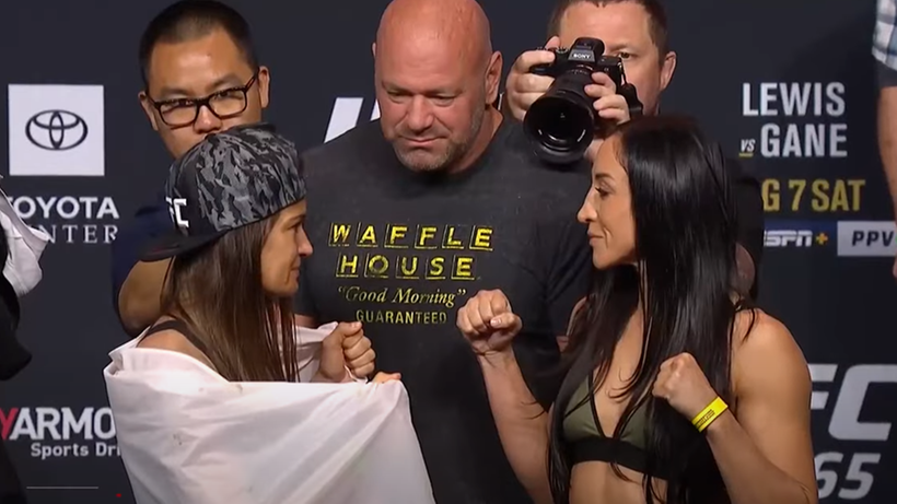 UFC 265: Karolina Kowalkiewicz i Jessica Penne podczas face to face
