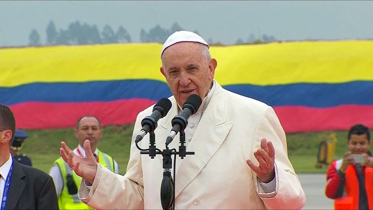 Trzeci dzień wizyty papieża w Kolumbii. Franciszek apeluje o odwagę pojednania i wyjście z "bagna przemocy"