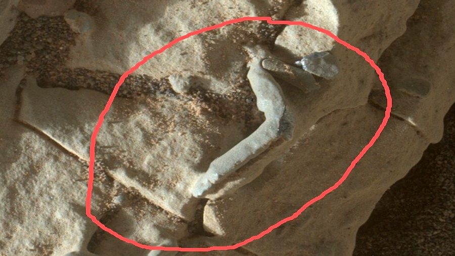 Dziwna formacja skalna odkryta przez Curiosity. Fot. NASA / JPL.