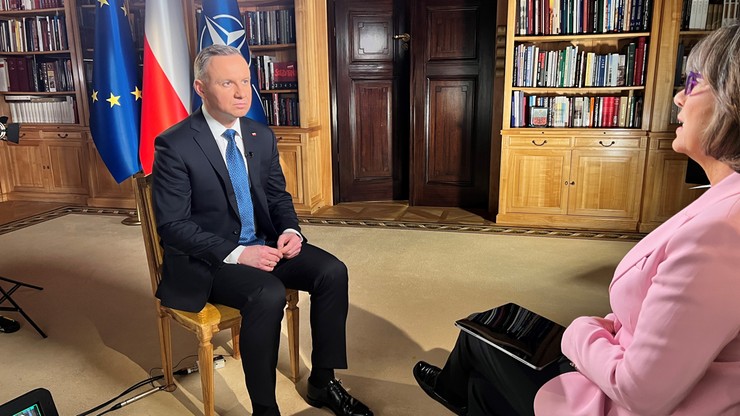 Andrzej Duda w CNN: Jeśli będzie taka potrzeba, przekażemy Ukrainie samoloty bojowe