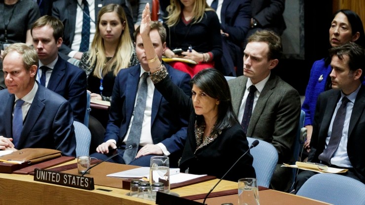 USA zawetowały rezolucję RB ONZ w sprawie Jerozolimy