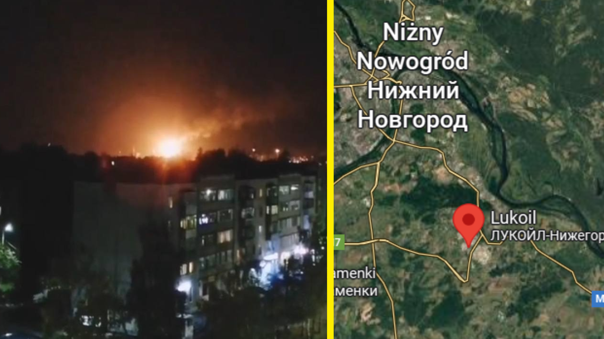 Ukraiński atak dronów na terenie Rosji. Pożar objął potężną rafinerię ropy