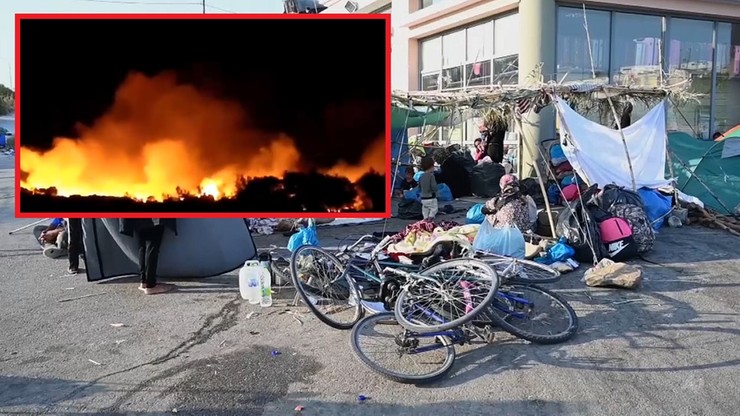 Grecja: pożar obok obozu dla uchodźców. Zatrzymano podejrzanych o podpalenie