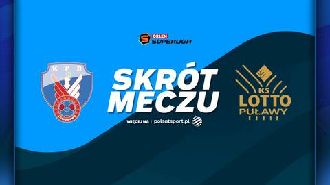 Grafika z napisem "SKR&Oacute;T MECZU" i logotypami drużyn Zepter KPR Legionowo oraz LOTTO-Puławy.