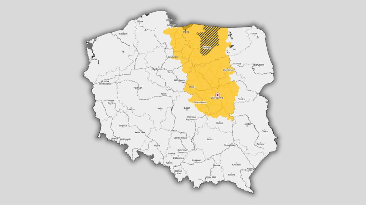 W piątek ostrzeżenia IMGW pierwszego stopnia z powodu burz wydano dla centrum i północnej Polski