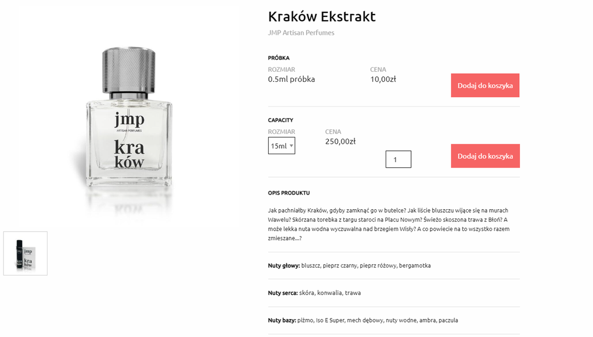 Perfumy o zapachu Krakowa