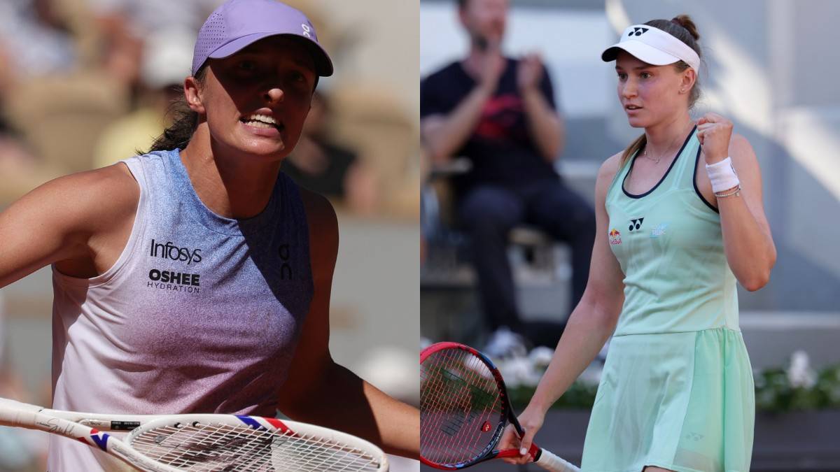Iga Świątek i Jelena Rybakina podczas meczów tenisowych