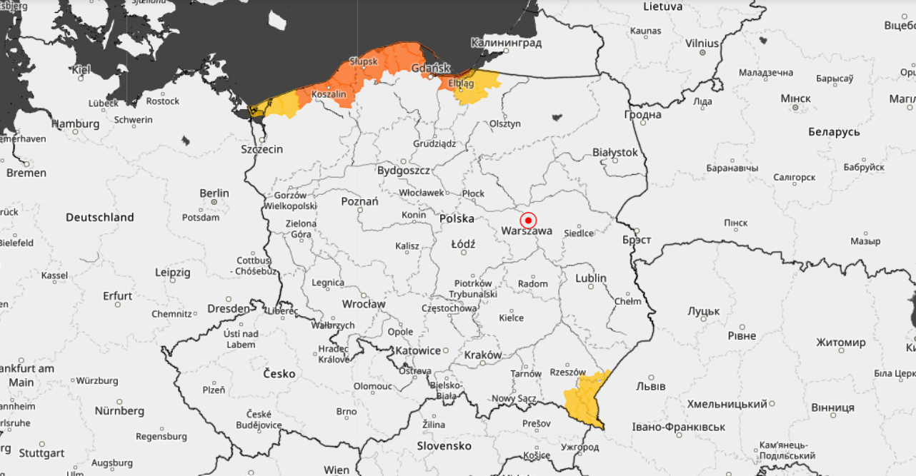 Alerty meteorologiczne 27 i 28 września. Źródło: IMGW