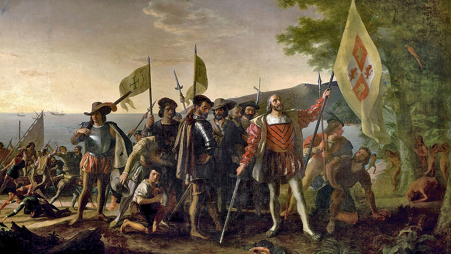 Lądowanie Krzysztofa Kolumba w Ameryce w 1492 roku. Fot. John Vanderlyn.