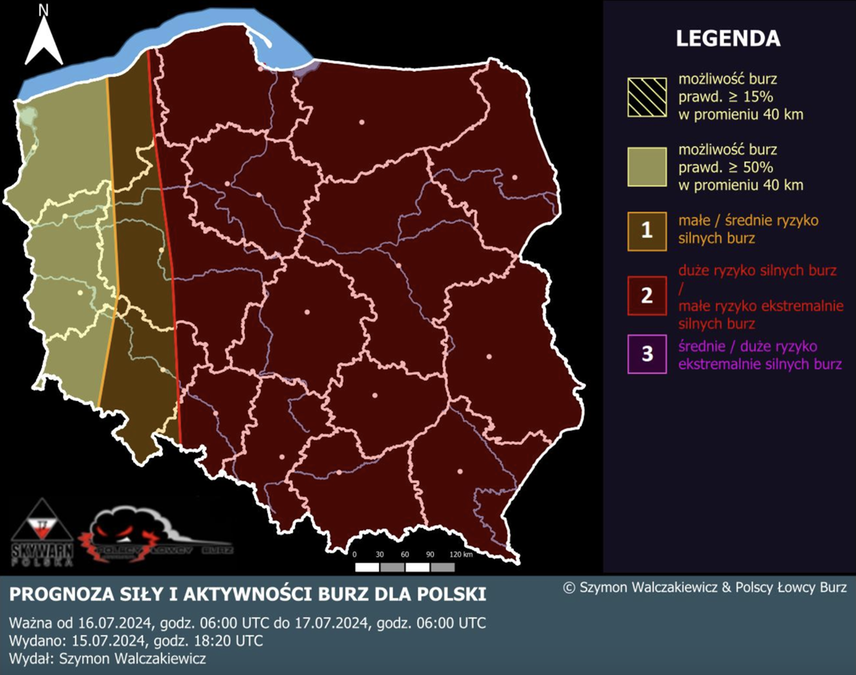 Sytuacja burzowa w Polsce. Fot. Polscy Łowcy Burz