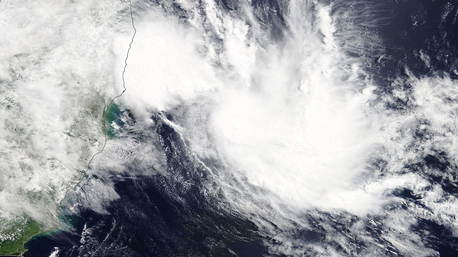 Zdjęcie satelitarne cyklonu tropikalne Iba u wybrzeży Brazylii 25 marca 2019 roku. Fot. NASA.
