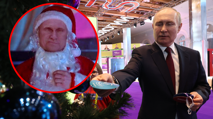 Władimir Putin jako Święty Mikołaj. Ratuje chłopca przed "zepsutym Zachodem"
