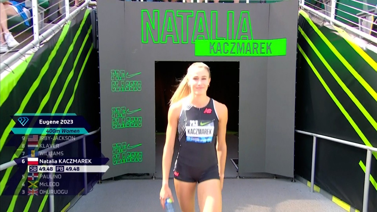 Natalia Kaczmarek druga w biegu na 400 m w Eugene