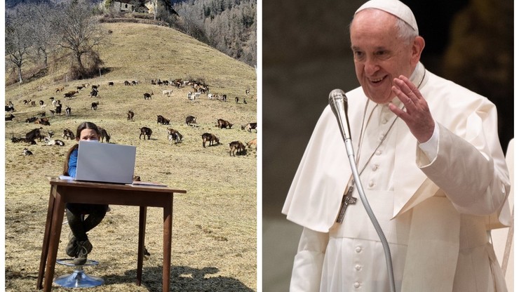 Watykan. Franciszek spotkał się z uczennicą, która uczestniczyła w zdalnych lekcjach na pastwisku