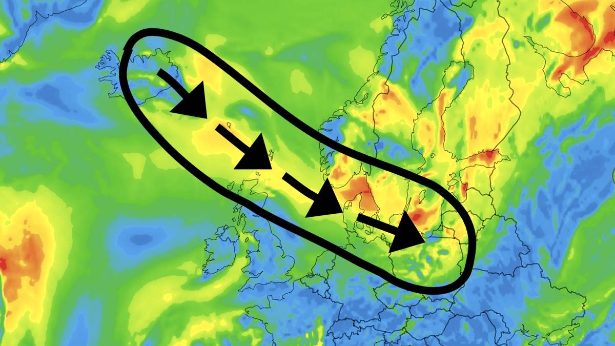 Znad Islandii w kierunku Polski zmierza układ niżowy. Fot. imweather.com