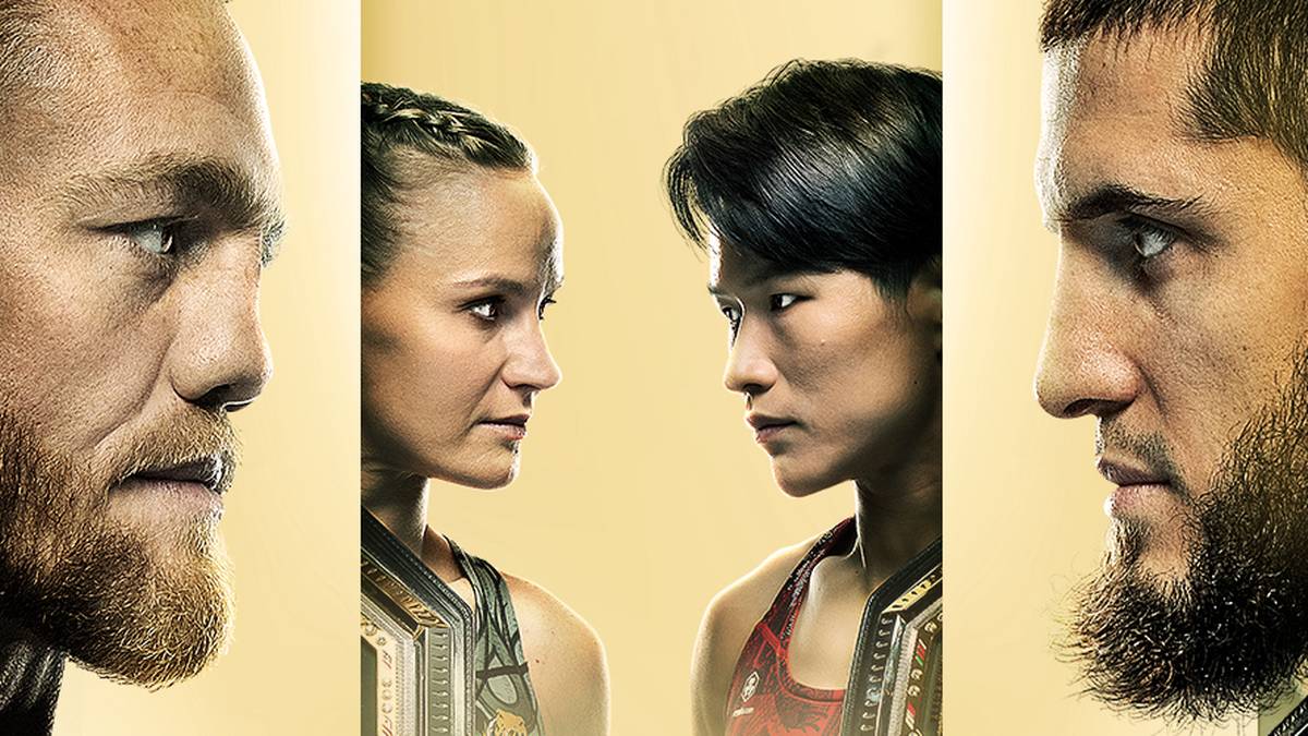 Portrety zawodników sportów walki: mężczyzny z rudą brodą, dwóch kobiet i mężczyzny z ciemną brodą.