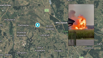 Potężny pożar i eksplozja pod Radziejowem. Są osoby ranne