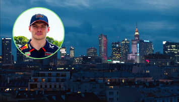 2024-04-28 Max Verstappen zaprezentował nowy kask. Panorama Warszawy w klipie o wyścigach w USA
