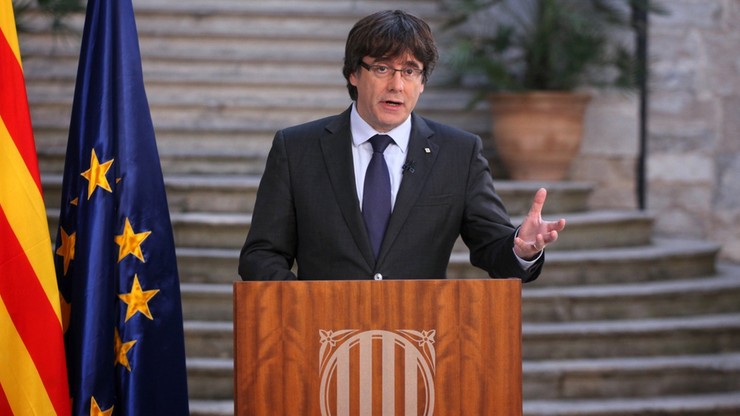 Puigdemont zaapelował o pokojowy opór przeciw kontroli Hiszpanii nad Katalonią