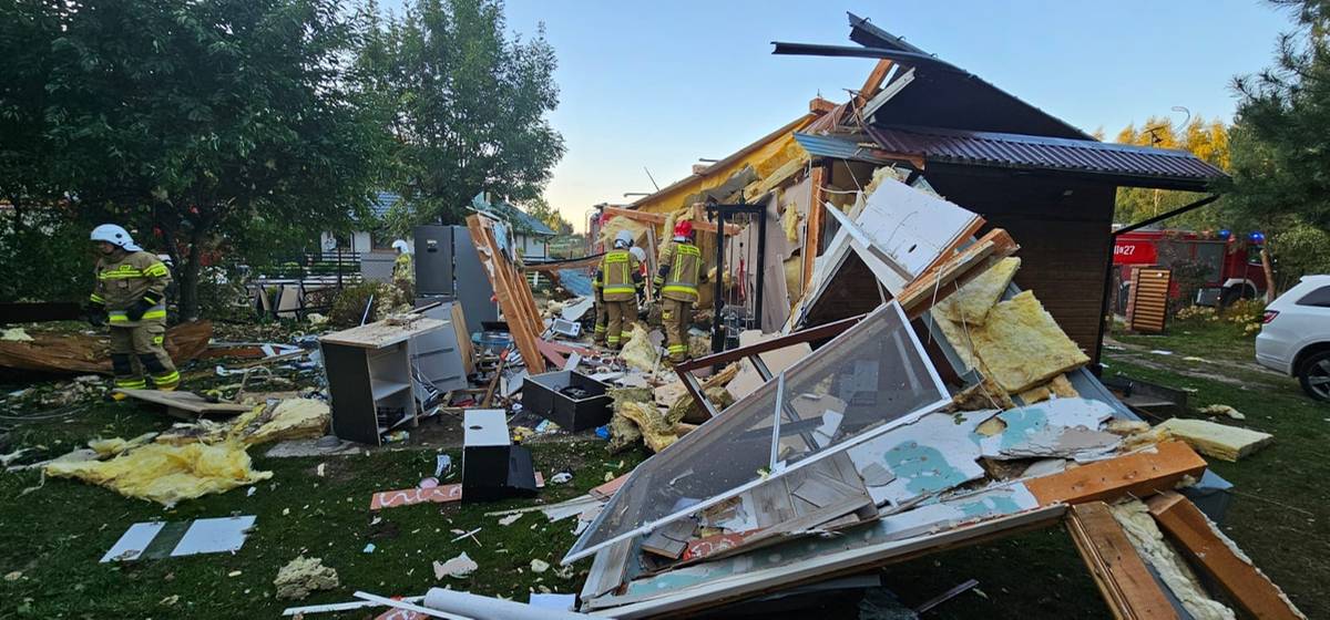 Pod Bełchatowem doszło do wybuchu butli z gazem. Ranna została kobieta