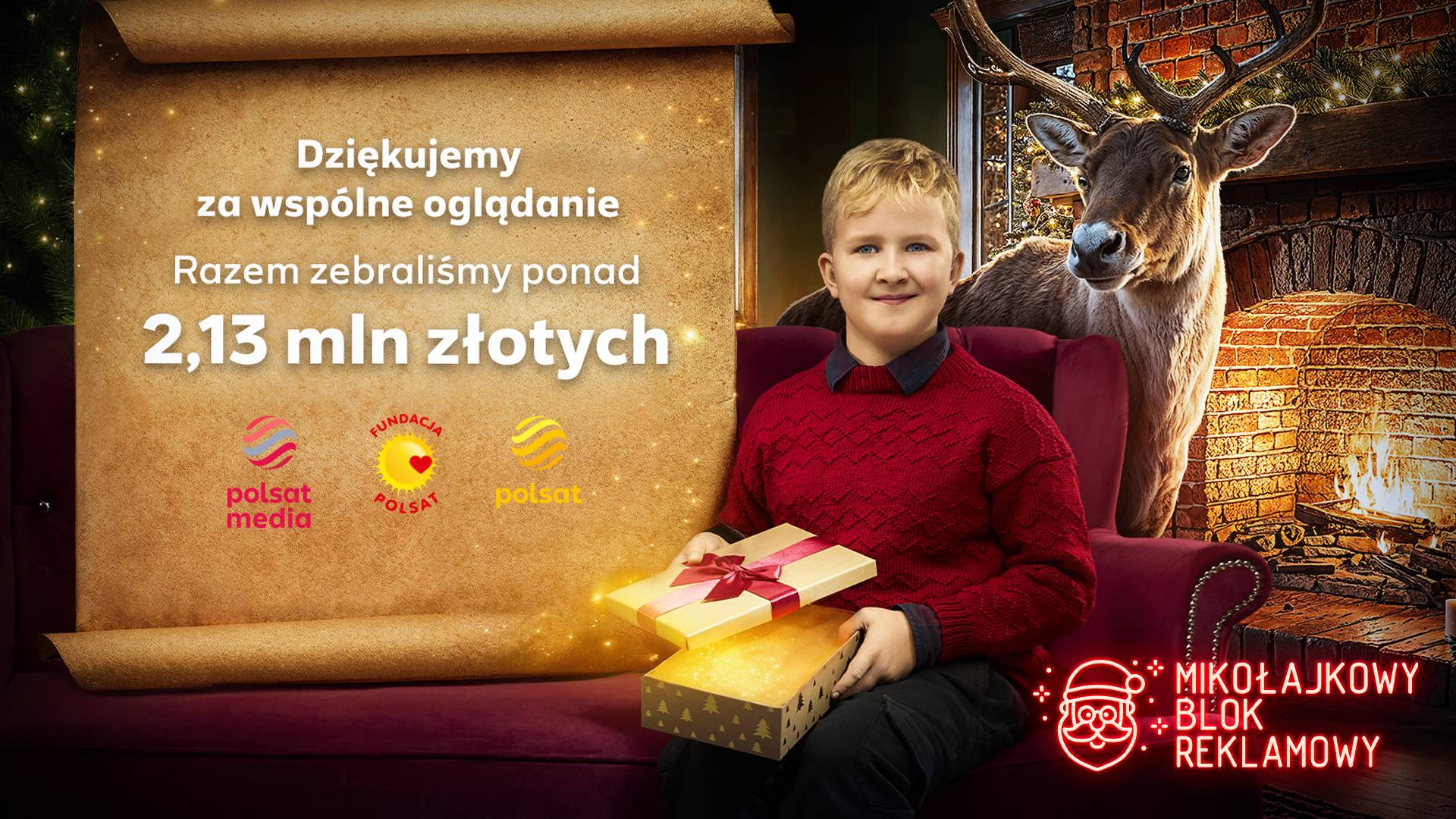 Sukces Mikołajkowego Bloku Reklamowego. 
Polacy lubią dzielić się dobrem: zebrano ponad 2,13 mln złotych!