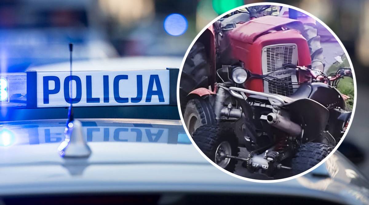 Czołowe zderzenie traktora z quadem. Tragiczny wypadek w Małopolsce