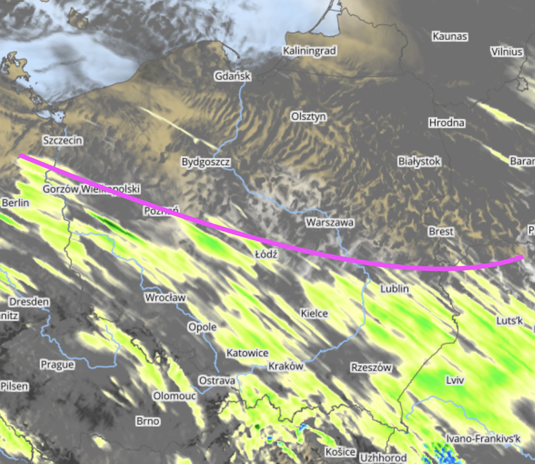 fot za: mapy.meteo.pl (UM, 1,5 km), opracowanie własne