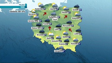 Prognoza pogody - piątek, 29 listopada - rano