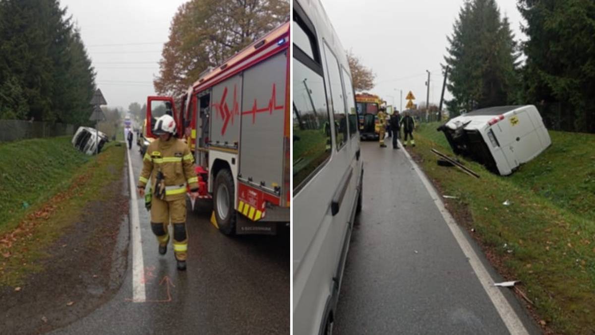 Wypadek szkolnego busa. Są ranni