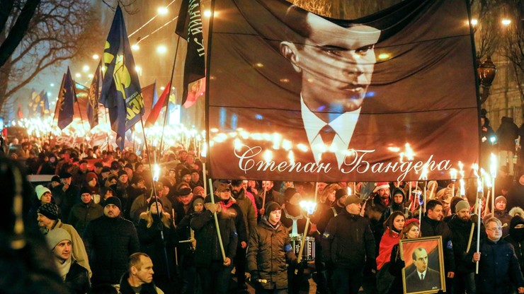 "Chwała narodowi, śmierć wrogom". Ulicami Kijowa przeszedł marsz ku czci Bandery