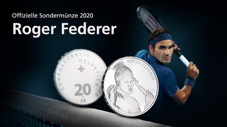 Podobizna Rogera Federera na 20 frankach szwajcarskich